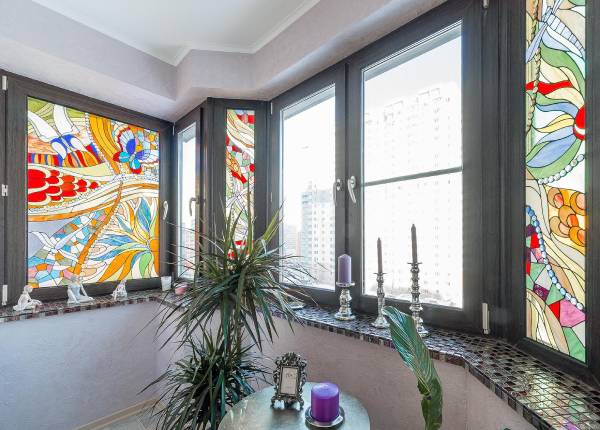 Витражи на балконе в Королёве